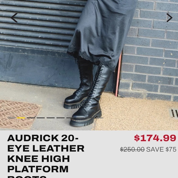Dr Marten Audrick 20 eye, platform, knee high, leather boots US 8 - Picture 7 of 10